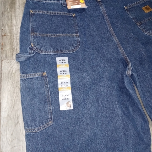 Carhartt Blains Loose Original Fit Work Dungarees Denim Jeans 44x30 New w tags - Picture 3 of 8